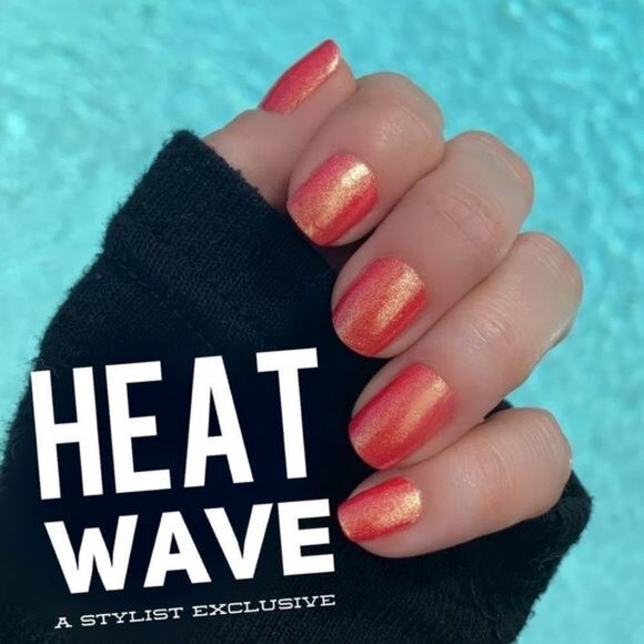 Color Street - LIMITED RETIRED SET - “Heat Wave”, orange, flash of gold glitter - Picture 3 of 10